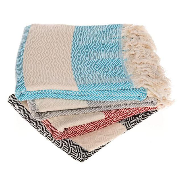 Turkish Beach Towels Set of 4 - Oversized 38 x 70 inc - 100% Cotton
