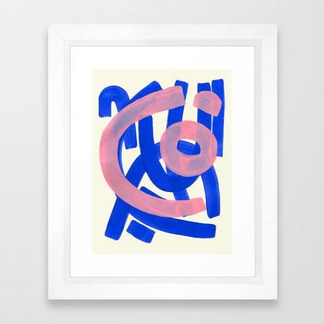 Playroom: Tribal Pink Blue Framed Art Print, Vector white Frame, 10x12