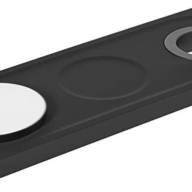 Belkin MagSafe 3-in-1 Fast Wireless Charger, MFi Certified Fast Charging Travel Pad for iPhone 13 and 12 Series Pro, Pro Max, Mini, Apple Watch Series 7 and Older, AirPods 2, AirPods, AirPods Pro