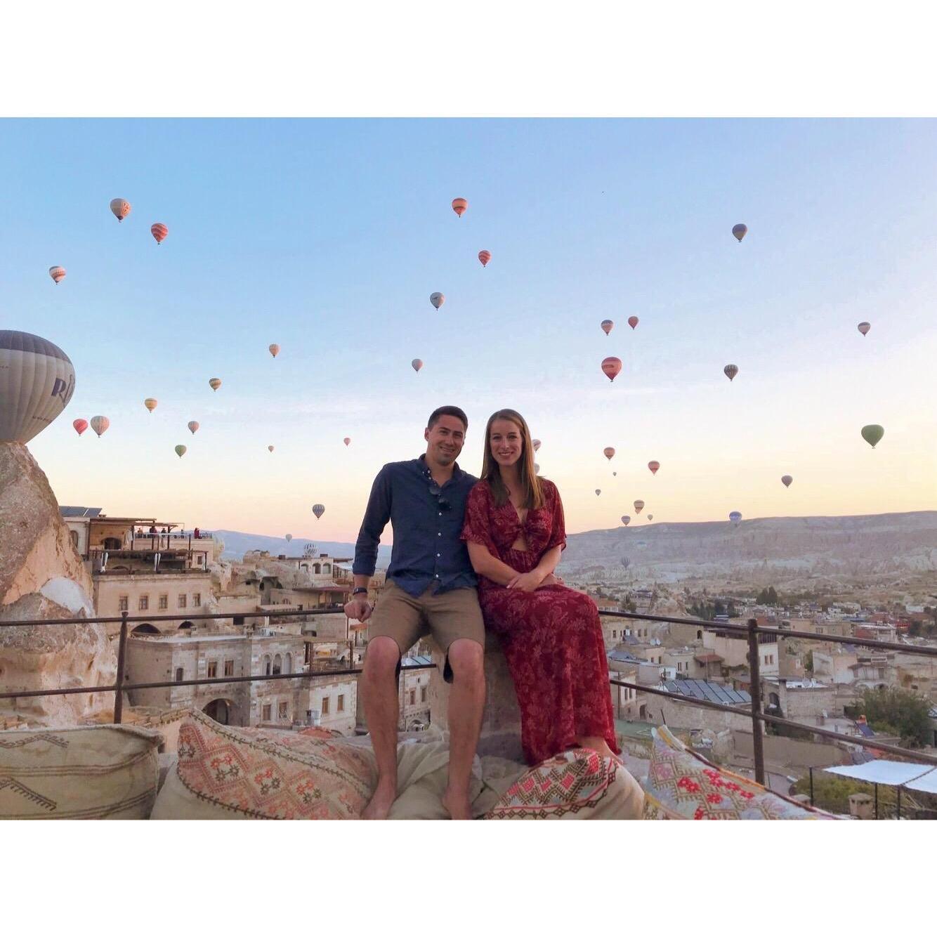 Hot air balloon sunrise in Cappadocia, Turkey