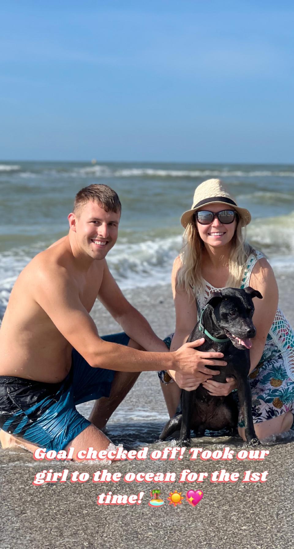 First time to Myrtle Beach together! Sugars 1st time to the ocean!