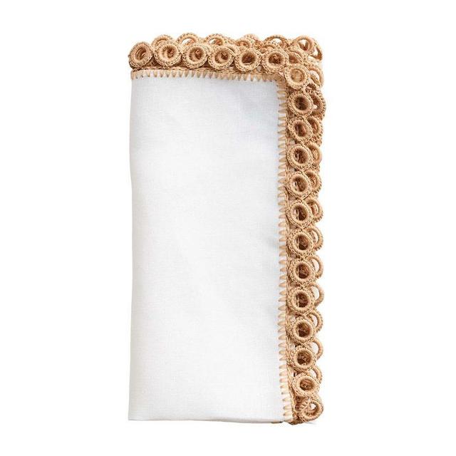 Kim Seybert CARNIVAL NAPKIN IN WHITE & BEIGE