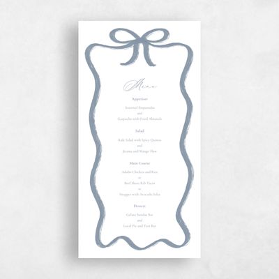 Blue Elegant Wedding Menu - Chausey