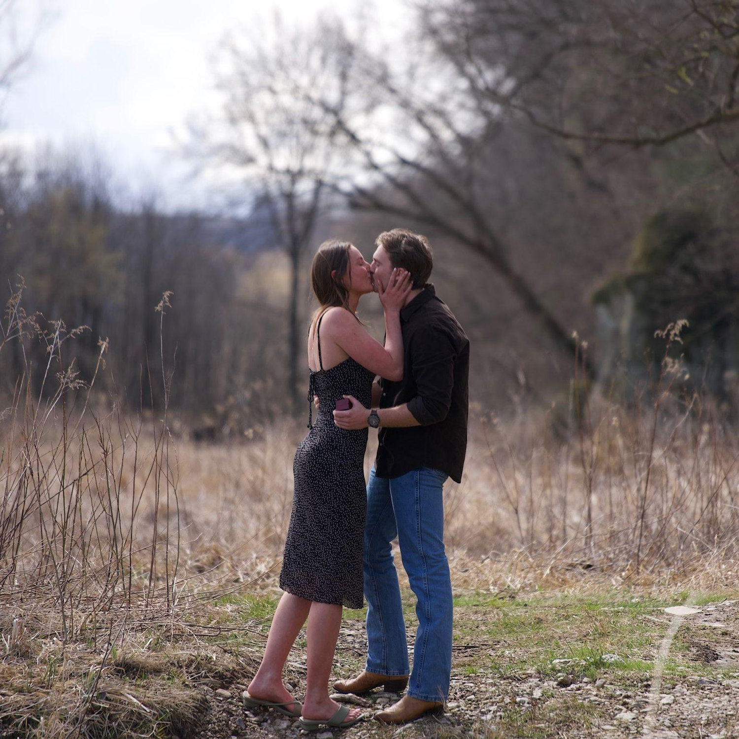 A friend was hiding in the turkey blind during Beau's proposal to take photos.