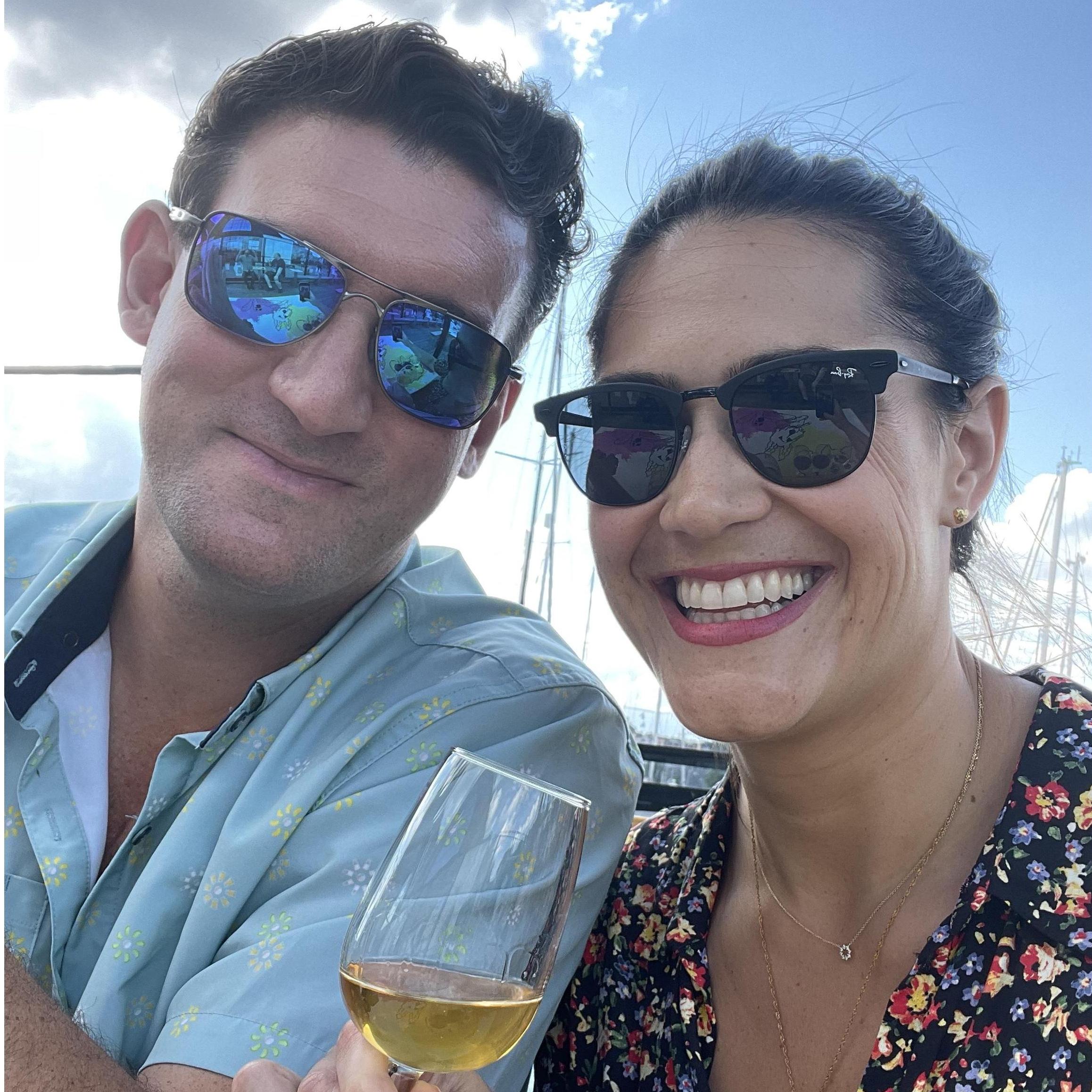 My first sips of Swedish wine in Stockholm after our boat tour