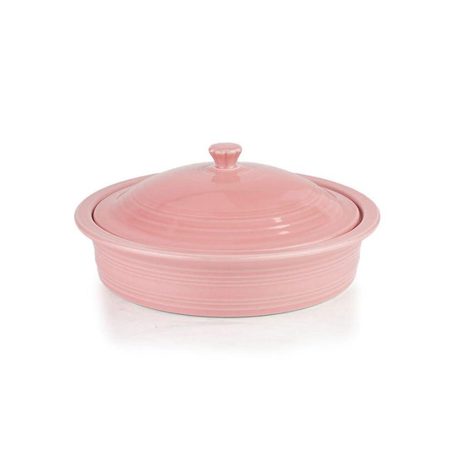 Fiesta® Small Round Covered Casserole, 1.4qt. (10") – Durable Ceramic, Lead-Free, Dishwasher/Microwave/Oven Safe – Made in USA Dinnerware - Peony