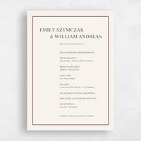 Red Wedding Program - Bethany