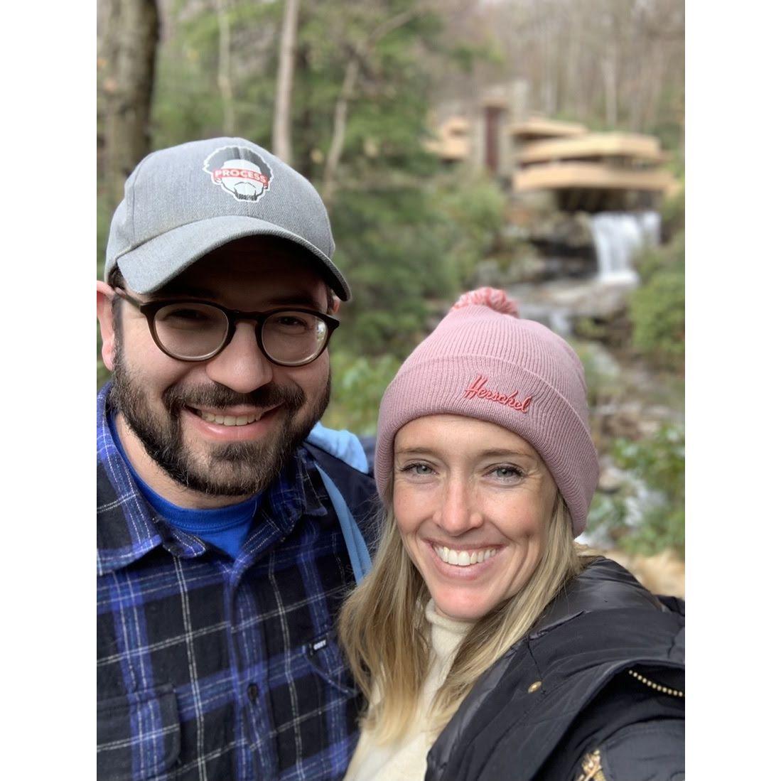 At Fallingwater in western PA on our very first trip together.