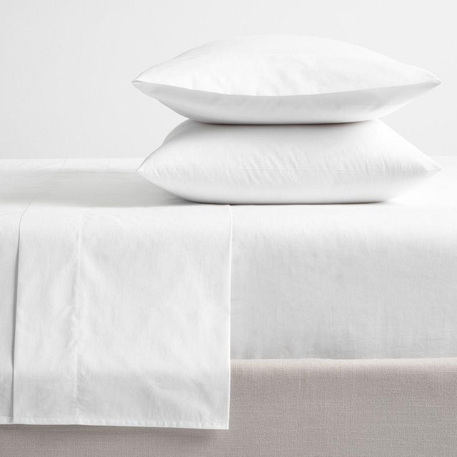 Italian 400-Thread-Count Percale Sheet Set, White, Cal. King