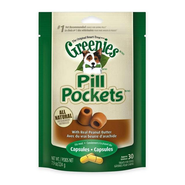 Greenies® Pill Pockets 30-Pack Capsule-Size Peanut-Butter-Flavor Dog Treats