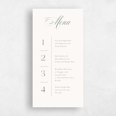 Beige Standard Wedding Menu - Classic Chapel
