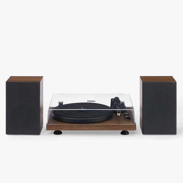 Crosley C62 Turntable Shelf System, Walnut