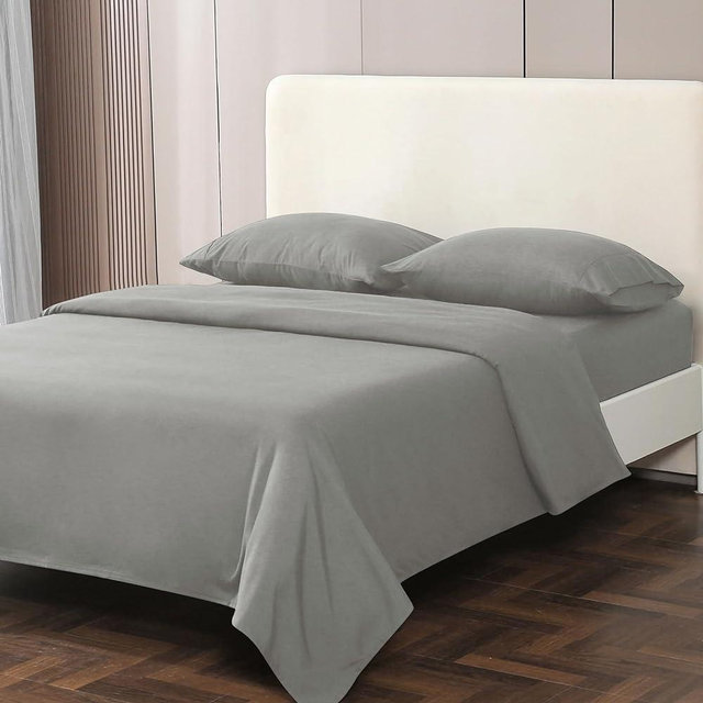 GOKOTTA King Size Sheets with Envelope Pillowcases, Soft Luxury Silky 16" Deep Pocket Fitted Sheet with 4 Elastic Corner Straps - 100% Double Brushed Microfiber - Wrinkle, Tear and Fade Resistant