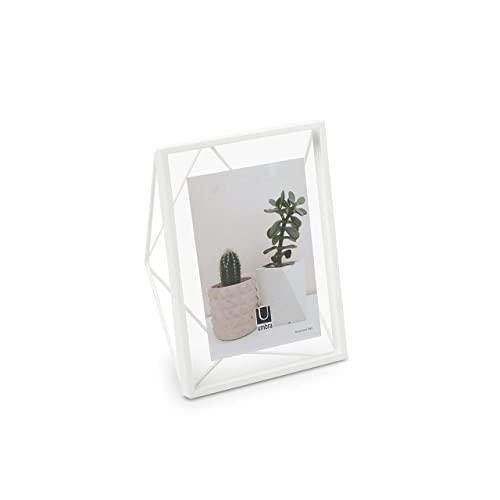Umbra, White Prisma 5x7 Picture Frame for Desktop or Wall, Holds One 5”x7” Photo, 5 by 7-Inch