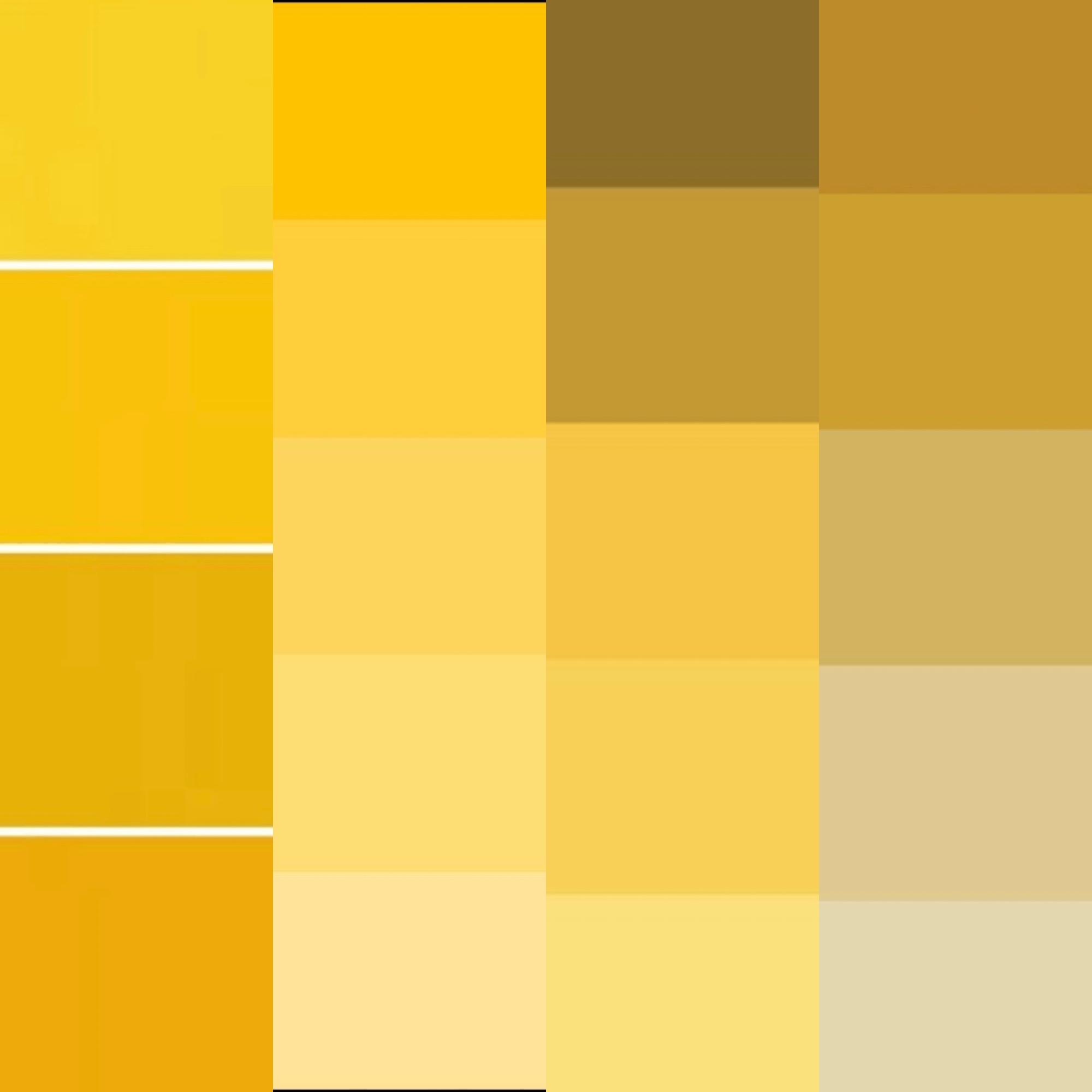 Different shades of Yellow