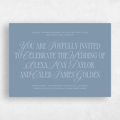 Storm Blue Wedding Invitation - Orable Landscape