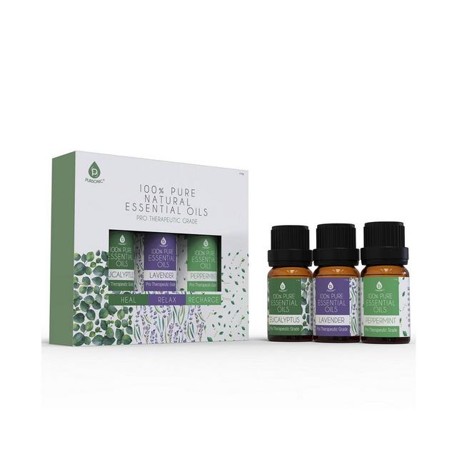 PURSONIC 3 pack of 100% Pure Essential Oils (Eucalyptus, Lavender & Peppermint)