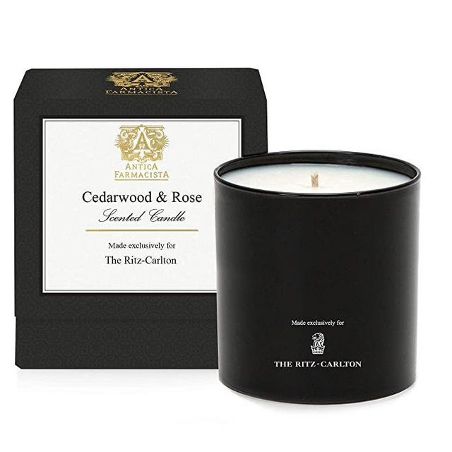 The Ritz-Carlton Cedarwood & Rose Candle by Antica Farmacista - Notes of Cedarwood, Rose and Citrus - 9 oz.