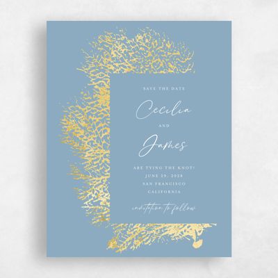 Dusty Blue Wedding Save the Date - Santini Portrait Foil