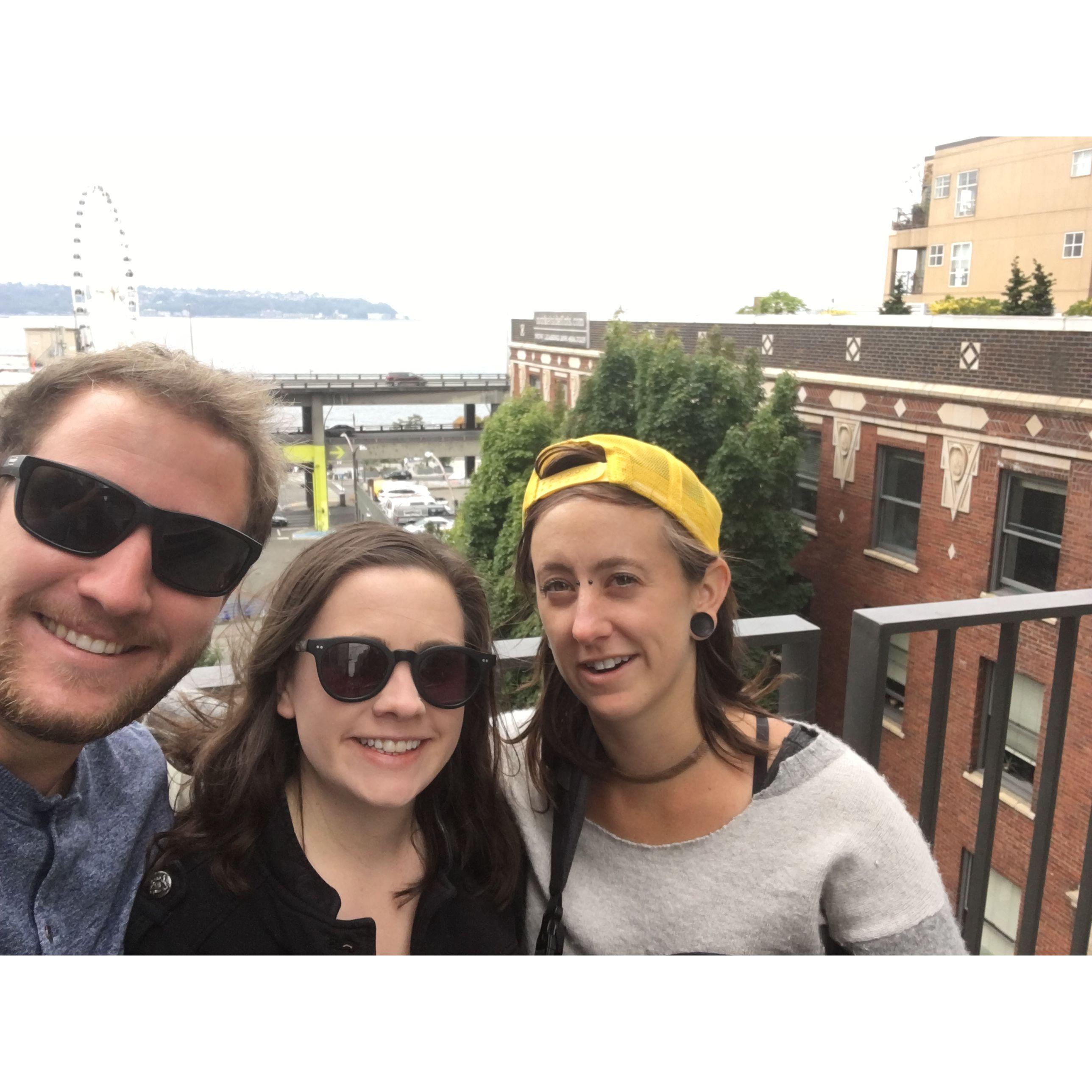 Andy, Ellie, and Kayte visiting Seattle