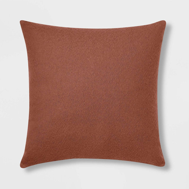 Euro Boucle Color Blocked Decorative Throw Pillow Rust - Threshold™