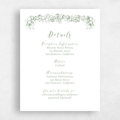 Green Floral Wedding Enclosure - Brier