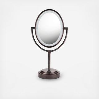 Double-Sided Oval Illuminated Mirror