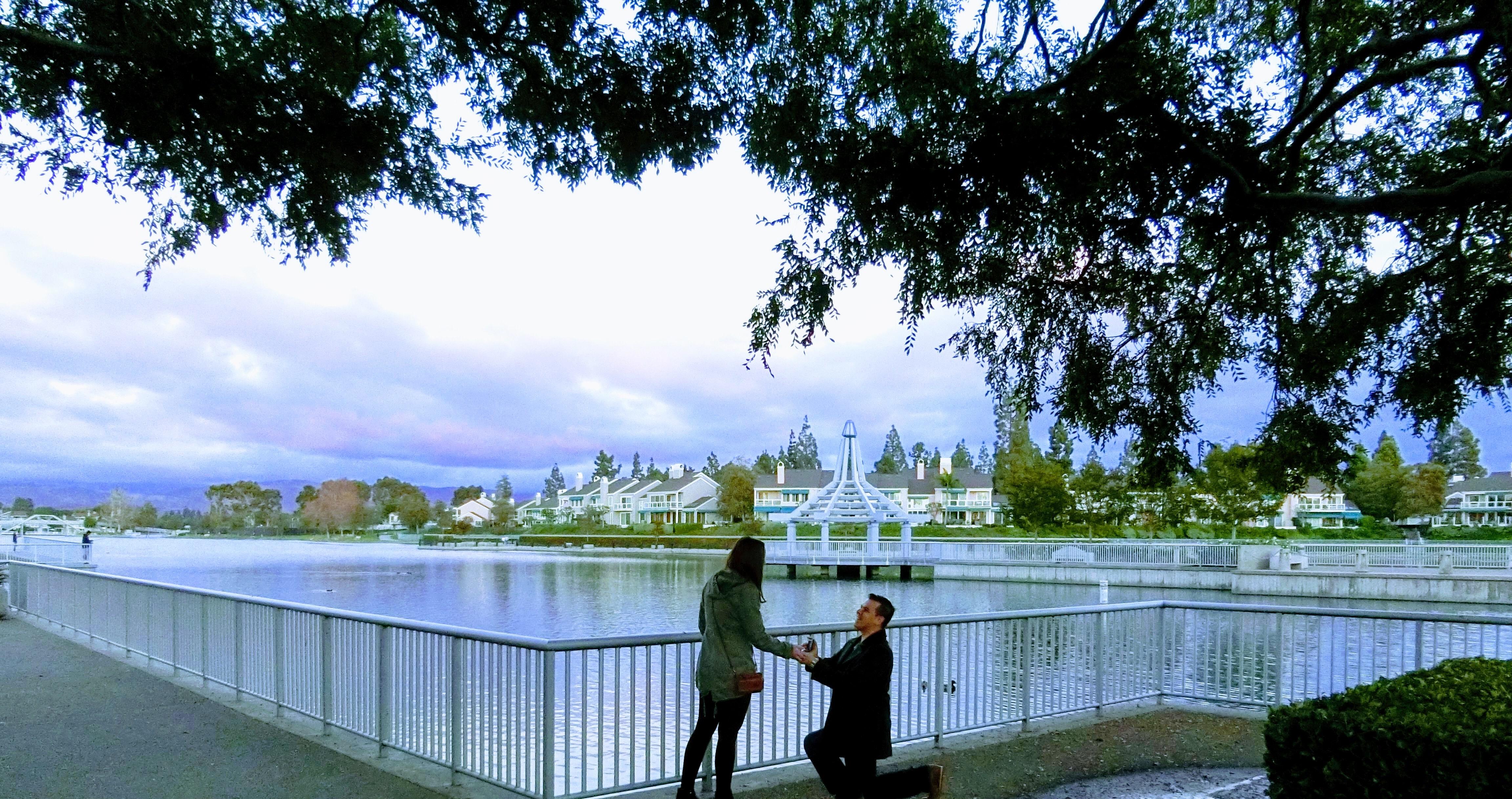 Right when he popped the question!