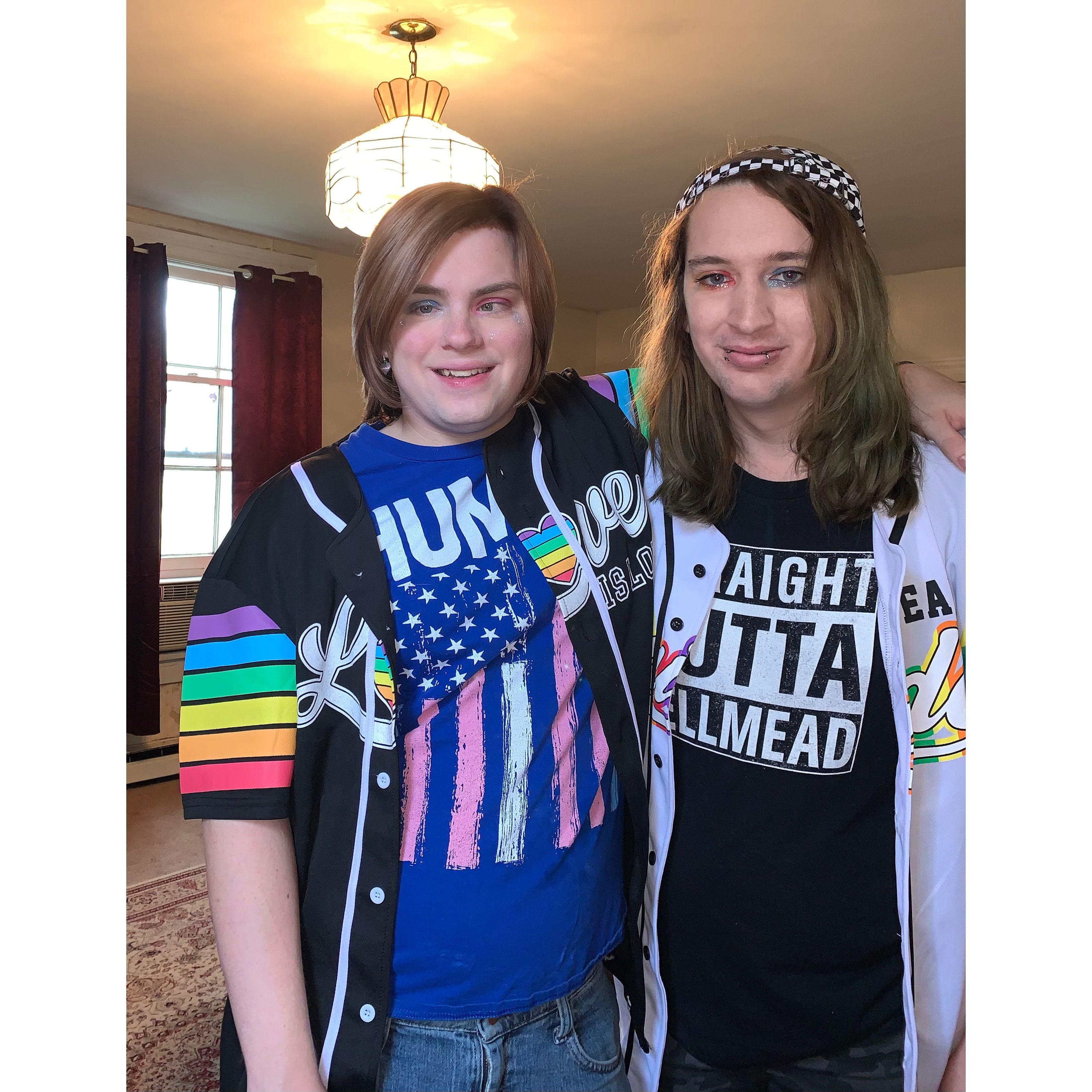 A selfie of us back from middle of 2022 when we were getting back out into helping our LGBT community.