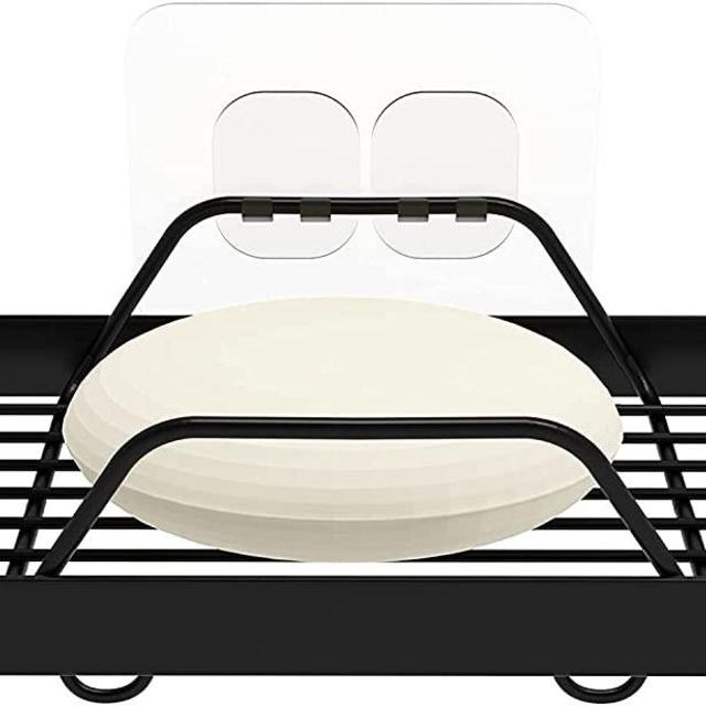 KINCMAX Bar Soap Holder Tray Shower Dish, Wall Mount Bathroom Soap Dishes in Shower Shelf Bathtub Metal Kitchen Sink Rack Sponge Holder Adhesive Soap Caddy Basket Drain Soap Saver Rest Case, SUS304