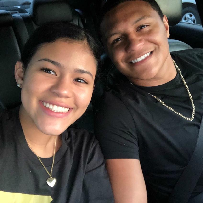 Early on in our relationship! He got me this necklace with a picture of us in it 🥹