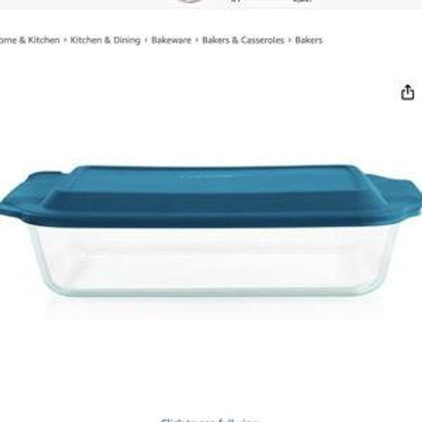 Pyrex Deep 9x13-Inch Glass Baking Dish with Lid, Deep Casserole Dish, Glass Food Container, Oven, Freezer and Microwave Safe, Clear Container