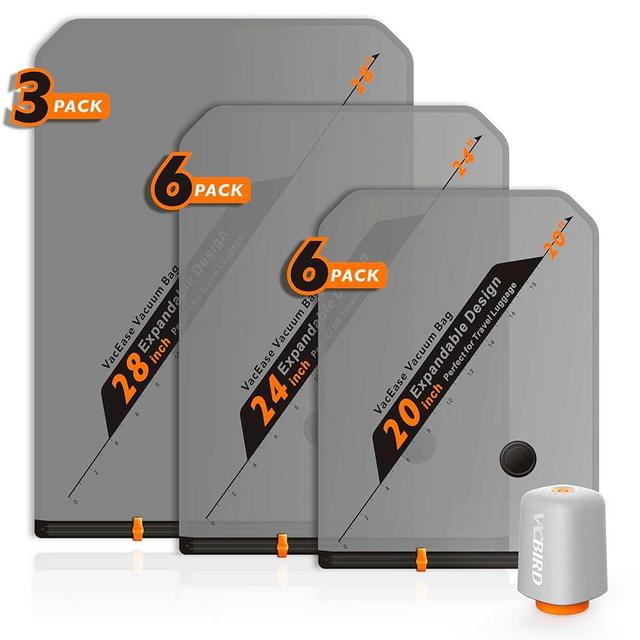 Rechargeable Wireless Pump Travel Storage Bags Set - 15 Pack Portable Space Saver Bags for Travel & Home - Vacuum Compression Packing Seal for Clothes, Blankets, Seasonal Storage