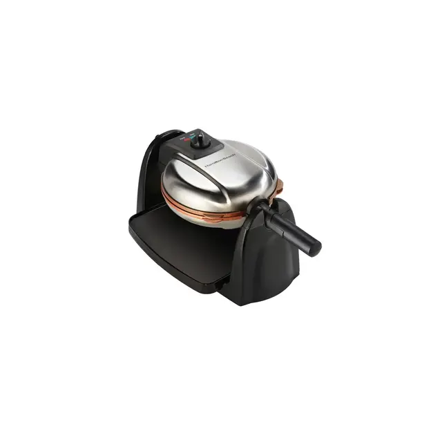 Hamilton Beach Durathon Removable - Grid Belgian Waffle Maker 26133: Nonstick Metal, 800W, Hand Wash, Black, 1-Year Warranty