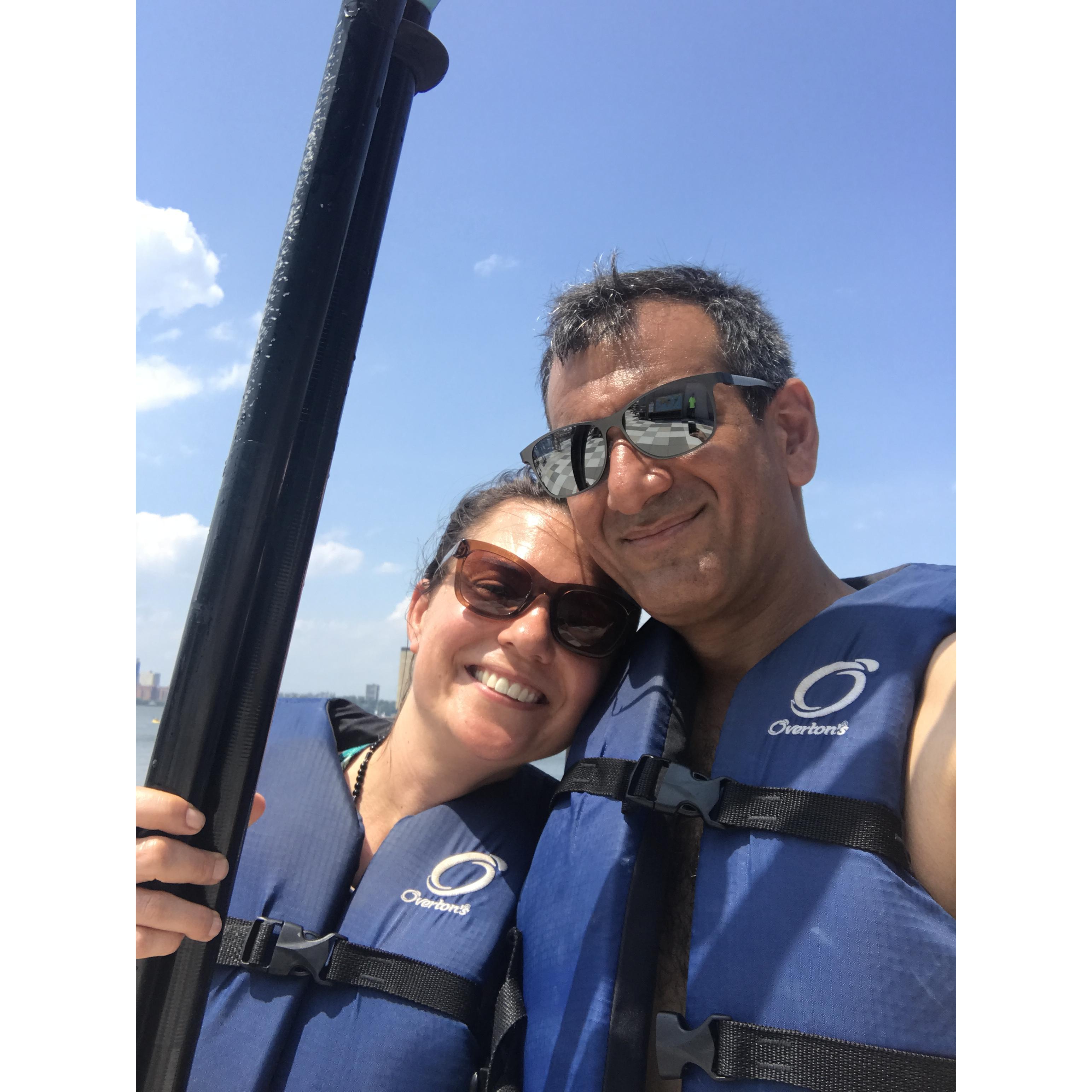 This picture was from one of our first dates kayaking on the Hudson River.