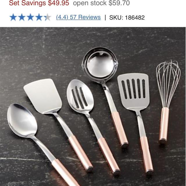 Copper Handled Utensils Set of Six