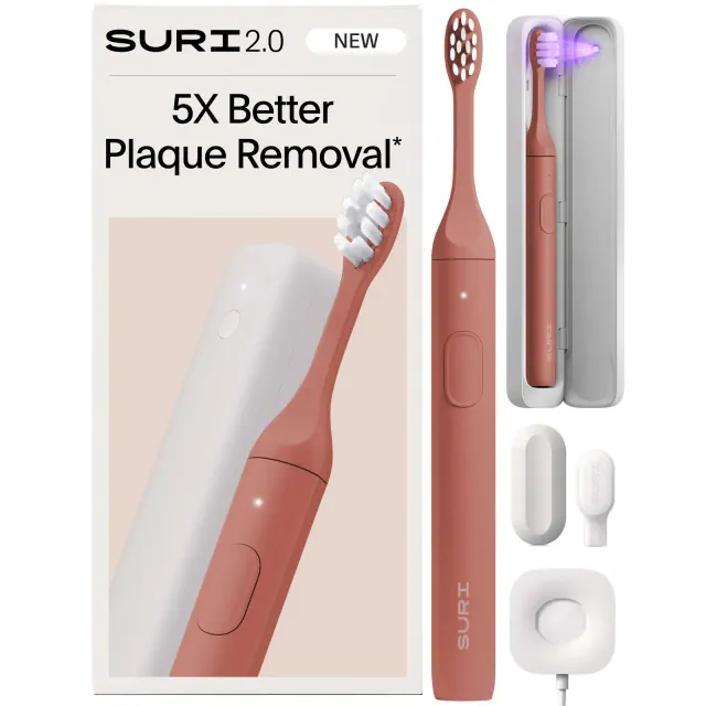 SURI 2.0 Sonic Electric Toothbrush with UV Travel Case and Brush Head - Canyon Sunrise