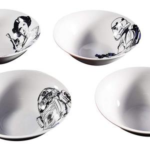 Zak Designs Star Wars 13 oz. Ceramic Bowl Set, R2-D2, Stormtrooper, Darth Vader & Princess Leia