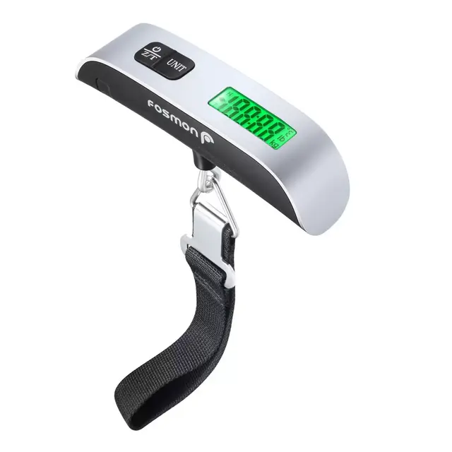 Fosmon Digital Luggage Scale Travel with 110lb Capacity, Temperature Sensor, Portable Luggage Weight Scale for Travel, Suitcase