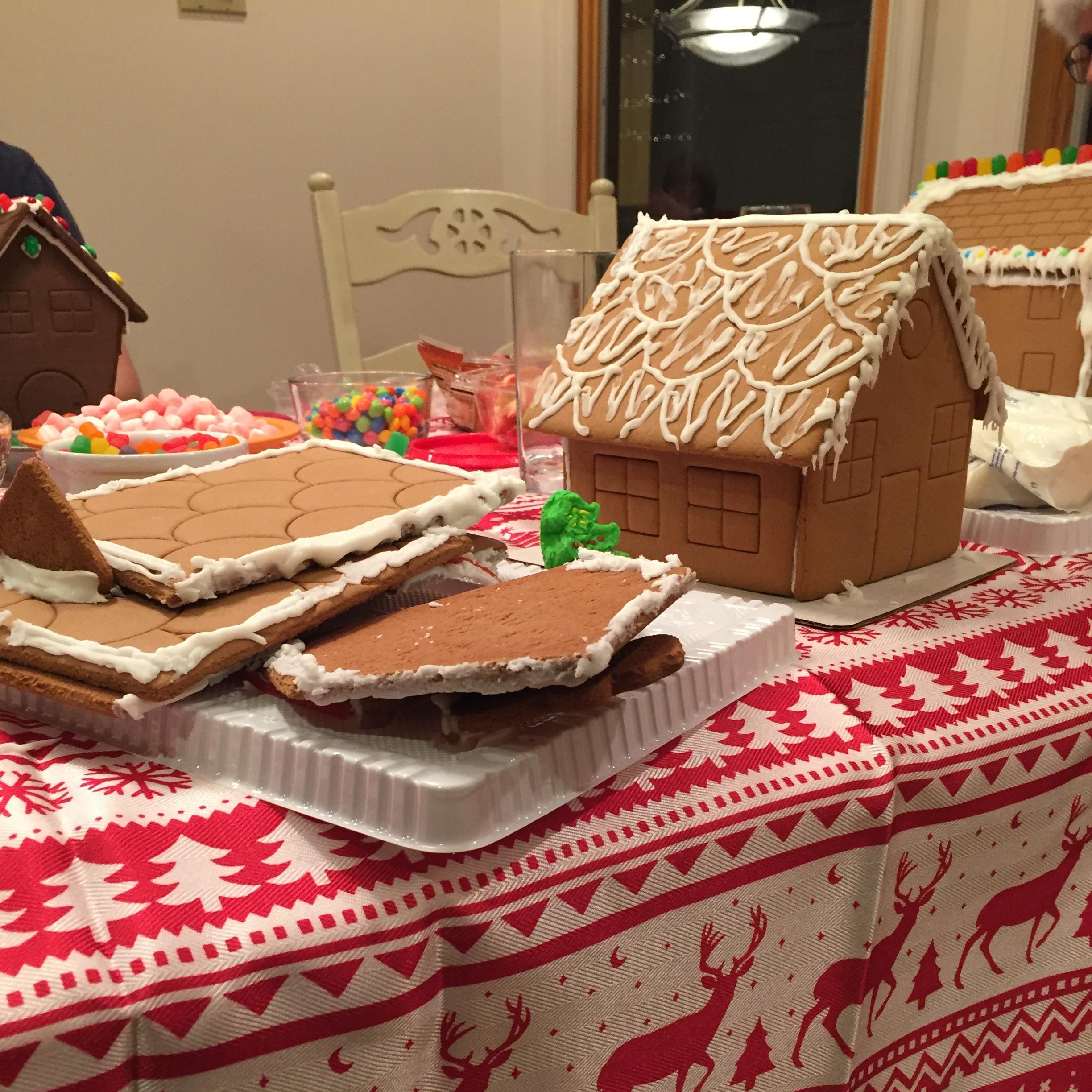His and hers gingerbread houses - Lisa's is on the left