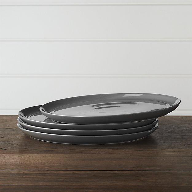 Set of 4 Hue Dark Grey Dinner Plates
