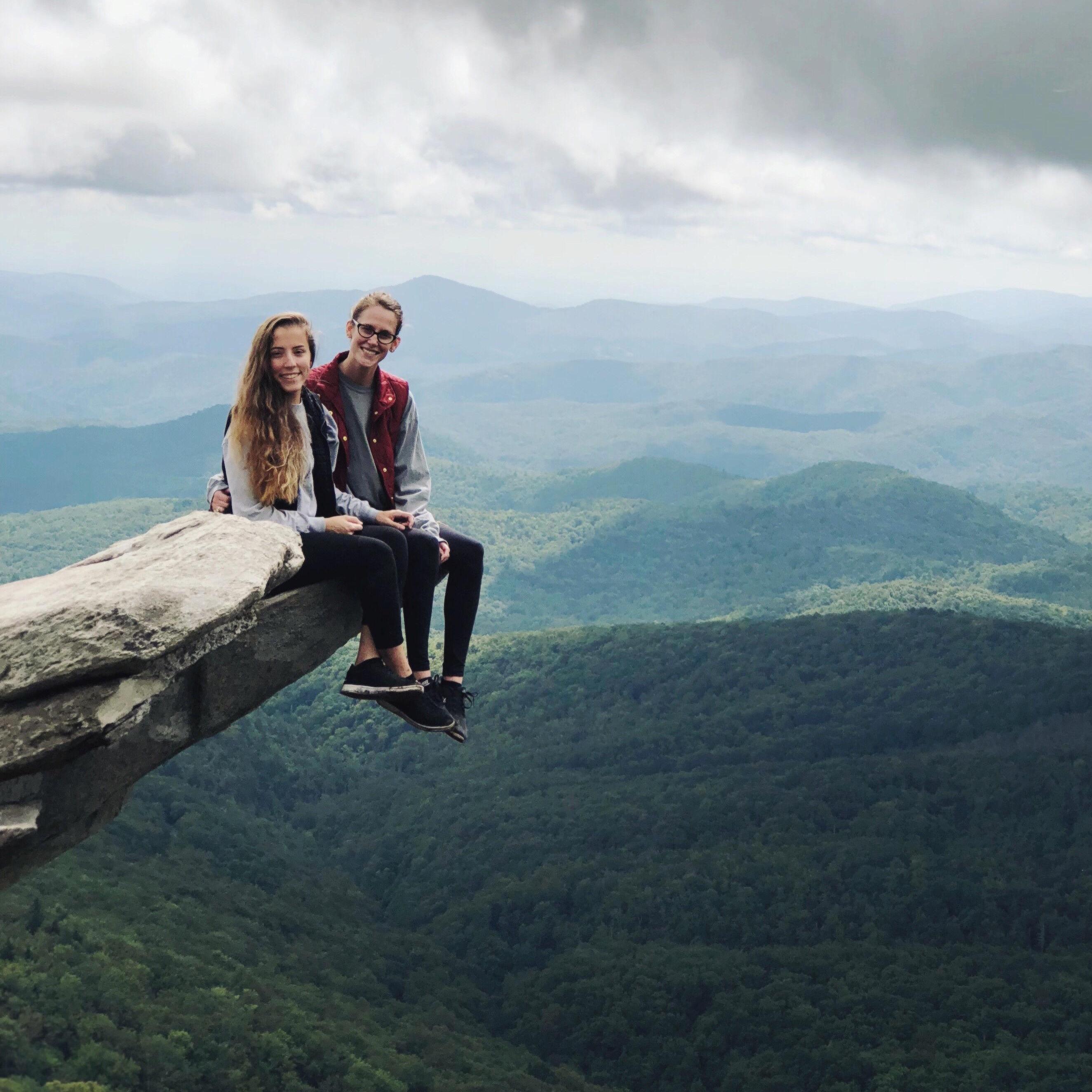 Hiking at Rough Ridge in Boone while visiting Aubry's sister Madison at App State.