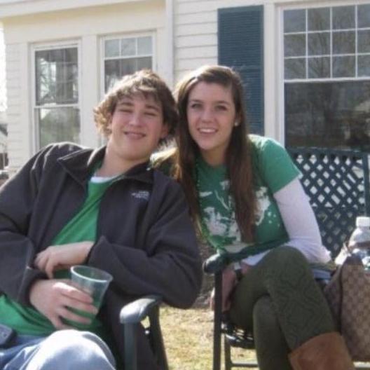 Our first picture together! Circa 2008 at Miami University in Oxford, Ohio on Green Beer Day