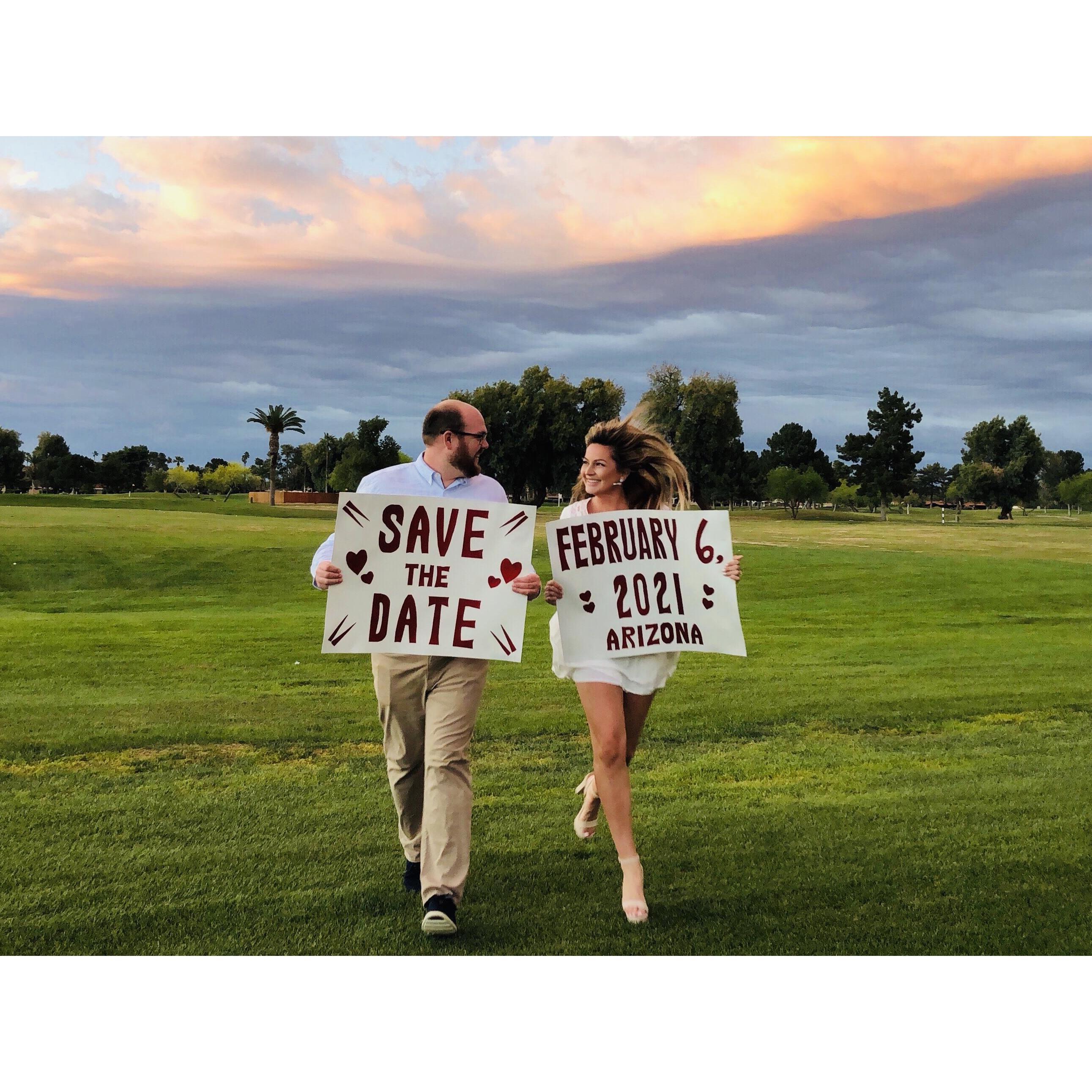 Save the Date picture taking. April 2020