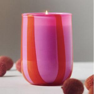 Piper Fruity Pink Lychee & Clementine Striped Glass Candle