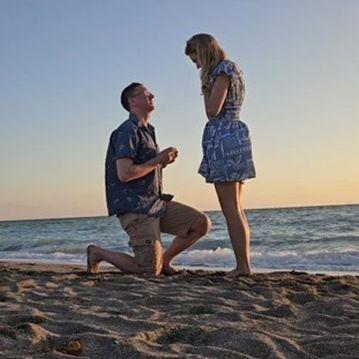 Proposal at a beach in Sarasota, Florida.