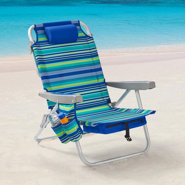 Mainstays Backpack Aluminum Beach Chair Multi Color