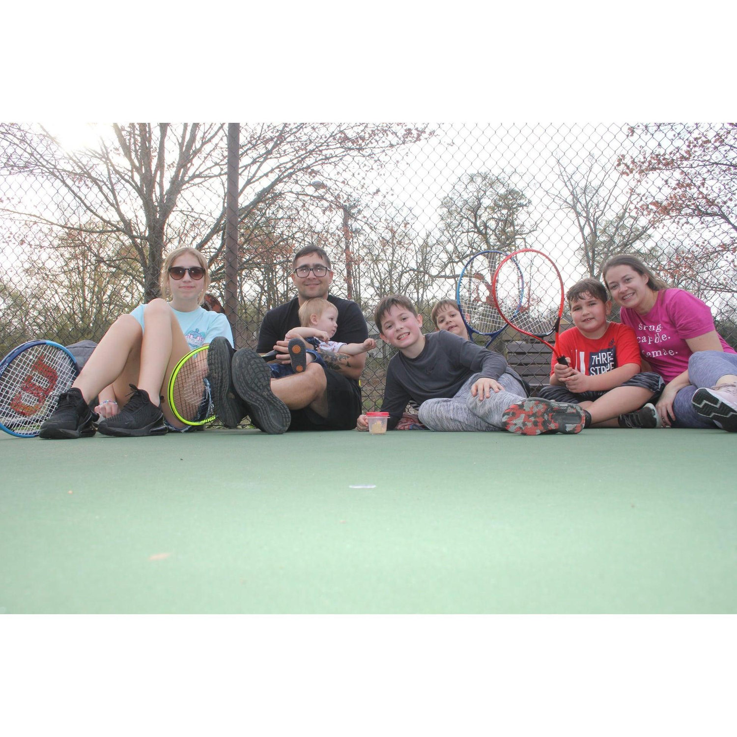 We found out on our holiday that the kids loved tennis. Which is awesome because we both played in high school!