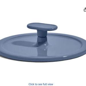 Our Place Grill Press - Cast Iron Add-On for Perfect Searing, Crispy Cooking | Heat-Resistant, Easy-Clean | Compatible with Cast Iron Always Pan | Blue Salt