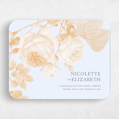 Blue Rounded Wedding Save the Date - Milna Landscape